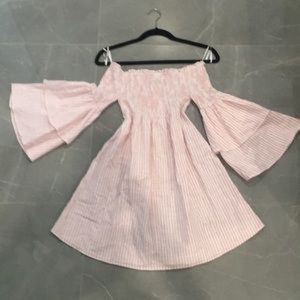 Paper Heart Pink and White Striped Mini Dress